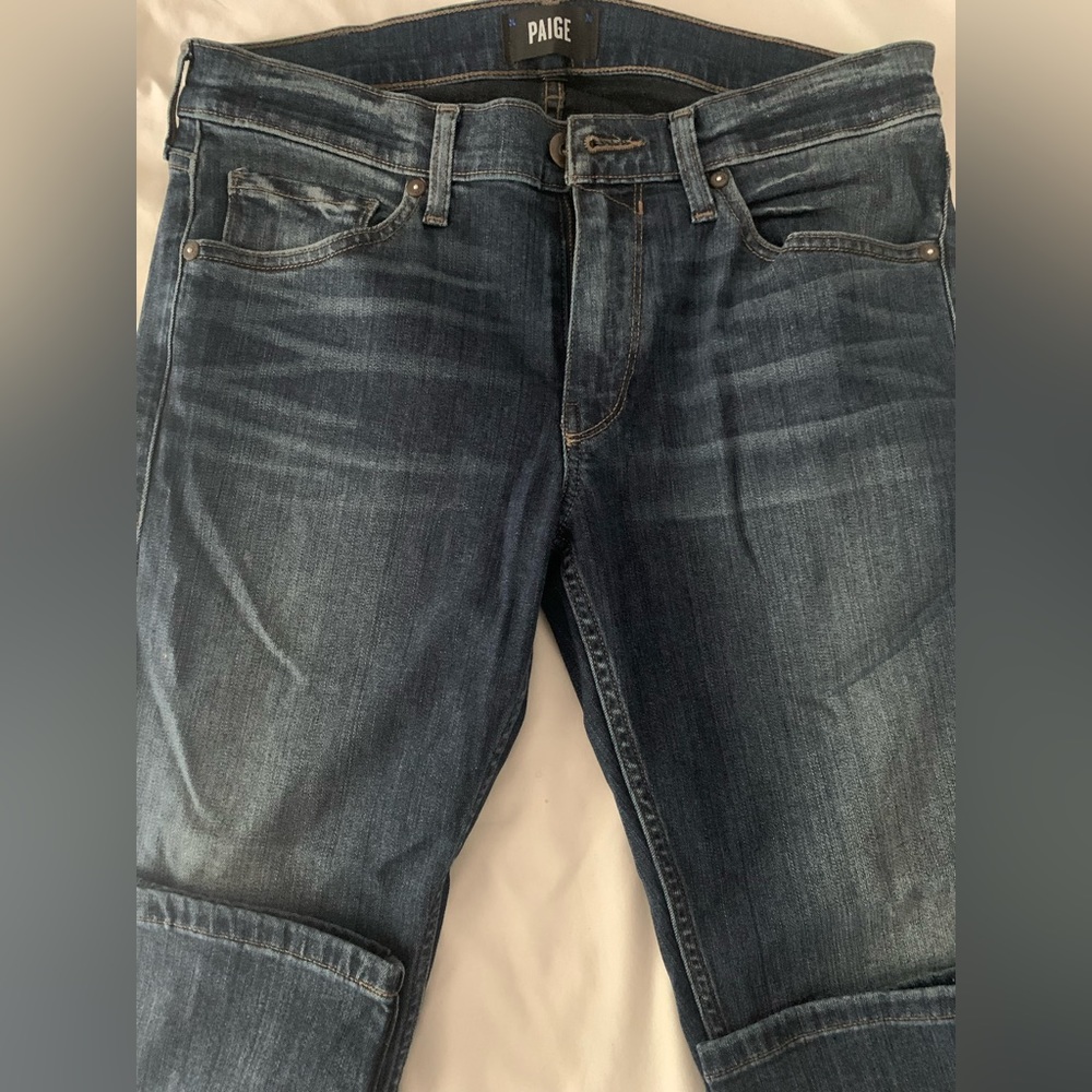Paige fitted blue jeans